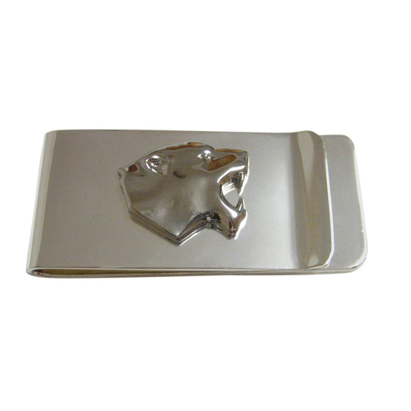 Brass Moneyclip With a Wild Cat Design, Cougar Animal Solid  Puma Wild Cat Money Clip